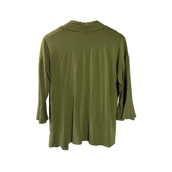 Kim Rogers Open Front Cardigan Olive Green Bell Sleeve Size M New - Picture 4 of 8